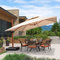 PURPLE LEAF Parasol Déporté Inclinable 3,65 x 3,65 m, Grain de Bois en Aluminium Parasol De Jardin Extérieur Toit à Double Rotatif 360°, Parasol Terrasse Extérieur XXL, Beige