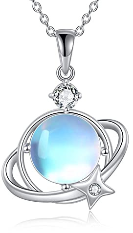 VONALA Planet Mondstein Halskette für Frauen Planetenschmuck Geschenke für Mädchen