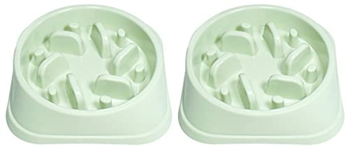 Chats Gamelles Bol d'alimentateur lent de chien sans étouffement Bols de puzzle de labyrinthe Bols d'arrêt interactif Bol d'animal de compagnie N'est pas facile à obtenir de la graisse, en plastique (