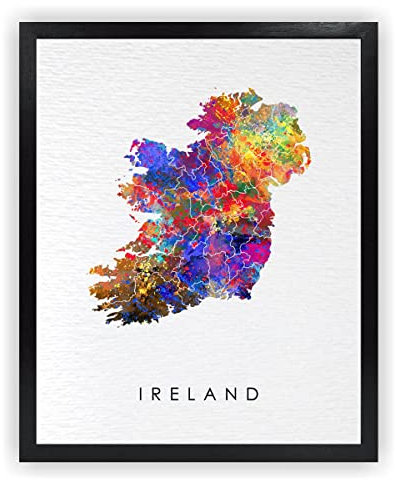 Dignovel Studios 20.3x25.4 cm, ungerahmt Irland, Aquarell-Kunstdruck, Mutterland, Land, Europa, Illustrationen, Kunstdruck, Wand, Hochzeit, Poster, Einweihung, Heimdekoration, Wandbehang DN730