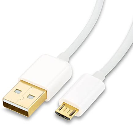 CSL-Computer Micro-USB auf USB 2.0 Kabel, A-Stecker auf Micro-B Ladekabel, 1m Länge, Datenübertragungsrate bis zu 480 Mbit/s, vergoldete Stecker, weiß