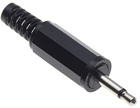 Keple Prise Mono 2,5 mm avec Serre-câble - Poignée en Plastique Prise de réparation TS 2 Broches mâle Type de Soudure Connecteur de câble Audio DIY pour - 5 pièces