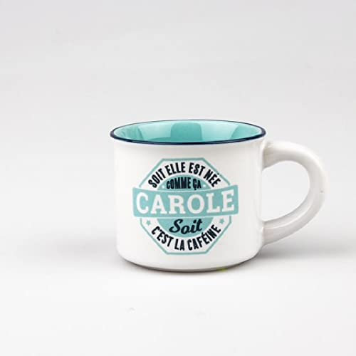 udc Kontiki- Taza espresso y su posavasos de loza personalizada - Carole