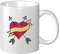 YINGD Kaffeetassen Arrow and Love Old School Icons Persönlichkeit Tasse Weiß Keramik Tasse Teebecher für Zuhause Büro Reise Tasse