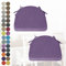 PHUSTJKL 2er Set Stuhlkissen Halbrund Stuhlauflage mit Bändern für Esszimmer, Waschbare rutschfest Sitzkissen mit Reißverschluss für Indoor Zuhause Büro Küche (40x38x38x5cm Dunkelviolett)