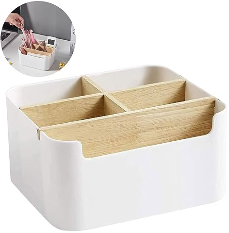 Giugio Schreibtisch Organizer, 5 Fächer Bambus Büro Organizer, Bambus Tisch Organizer Desktop, Aufbewahrungsbox, Desktop Stationery Storage Box, Schubladen Organizer für Zuhause Schule Büro(B)