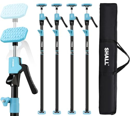 SHALL 4 Profi Teleskopstütze (137-290cm), 70kg pro Stütze, Höhenverstellbare Deckenstütze & Montagestütze, Einhandstütze mit Tragetasche, Alu-Stahl