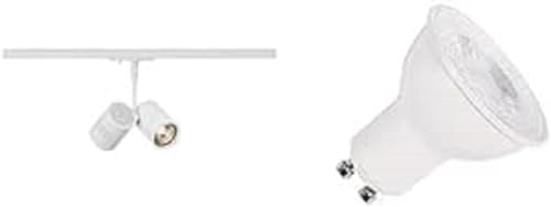 SLV BIMA | LED Strahler 1-Phasen, Dreh- und schwenkbarer Schienen-Strahler, Deckenstrahler, Deckenleuchte, Schienensystem|inkl. effizientem GU10 Leuchtmittel, 3000K, Neutralweiß, inkl. 1Phasen-Adapter