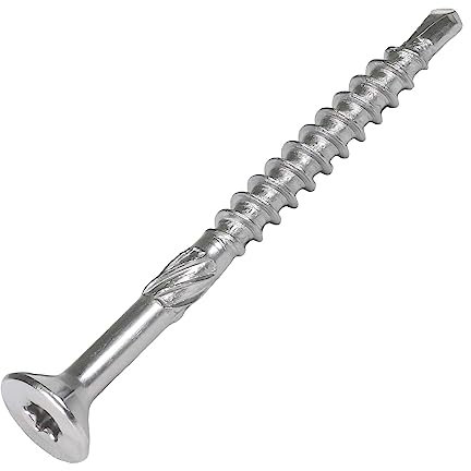 Holzbauschrauben Edelstahl C1-4,5 x 45/30 mit Senkkopf und Bohrspitze, 200 Stück mit ETA-Zulassung, TX20, Holzschraube martensitisch, gehärtet
