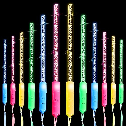 Joycabin 12 Stück LED Leuchtstäbe,Leuchtspielzeug Partyartikel Set, Knicklichter, Leuchtwedel Party Set mit Multicolor Licht für Kinder Weihnachten, Party, Konzert, Hochzeit