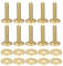 QUARKZMAN 10 Juego Latón Remaches y Rebabas, 10x3,3x21 mm Sólido Cuero Latón Remache Sujetadorpara Cuero DIY Artesanía Suministros, Tono Dorado