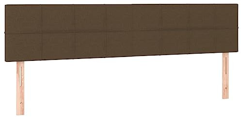 vidaXL Kopfteil 2 STK., Bettkopfteil mit Holzbeinen, Höhenverstellbar Polsterkopfteil für Bett, Betthaupt Bettzubehör Schlafzimmer, Dunkelbraun 90x5x78/88cm Stoff