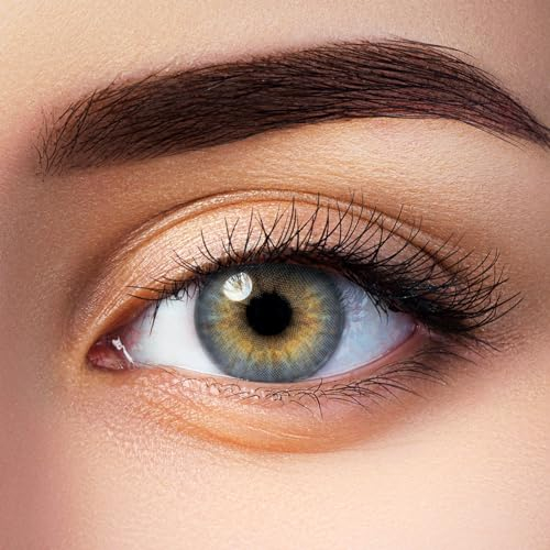 Aricona Farbige Kontaktlinsen mit Stärke, Blau, -4,25 Dioptrien, Brillante Augenfarbe & klare Sicht mit den natürlichen Farblinsen für Brillenträger mit Premium Hydrogel