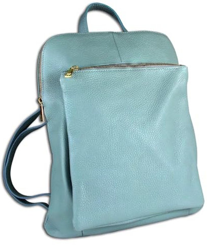 Toscanto Damen Cityrucksack Leder Tasche hellblau OTT610RH Leder Cityrucksack