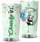 Thermos 590ml Gobelet De Café Avec Paille Et Couvercle Mug Isotherme Pour Noël Papa Maman Panda Personnalisé