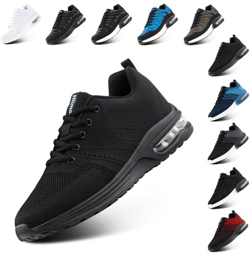 Hitmars Zapatillas Deporte Hombre Zapatillas Deportivas Mujer Aire Zapatillas Running Ligero Zapatillas de Correr Gimnasio Transpirables Sneakers Fitness Negro EU 45