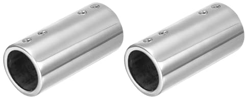 QUARKZMAN 2Pz Connettore per Tubo Dritto, Raccordo a 2 Vie in Acciaio Inossidabile 316 per Corrimano Lunghezza 70mm, per Corrimano da 1(25mm) di Diametro Esterno