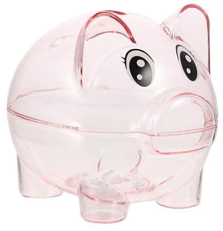 JOINPAYA Kinder Sparschwein Transparente Spardose Schweineform | Für Jungs Und Mädchen Desktop Geldtopf Geschenk Und Dekoration 4.92X4.13X3.94In