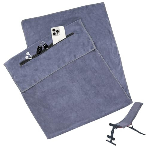 Flow fire Fitness Handtuch I 120x50cm I Mikrofaser Sporthandtuch mit Reißverschlusstasche für Fitnessstudio und Training