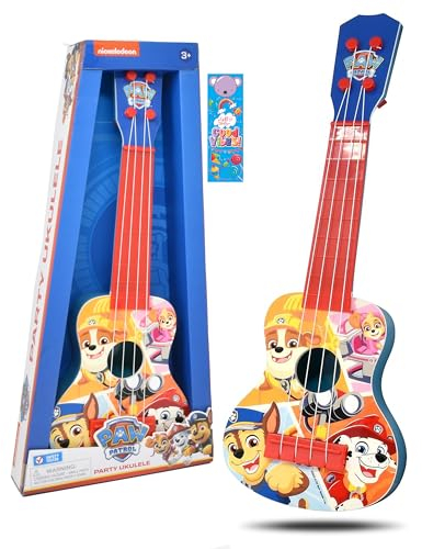 Paw Patrol Kinder-Spielzeug-Ukulele, Gitarre, 4 Saiten für Kleinkinder, Party, Gitarre, Ukulele, Spiel, Musikinstrument, Mini-Kindergitarre, Anfänger für Kinder