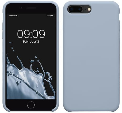 kwmobile Case Compatible with Apple iPhone 7 Plus/iPhone 8 Plus Case - TPU Silicone Phone Cover with Soft Finish - Light Blue Matte