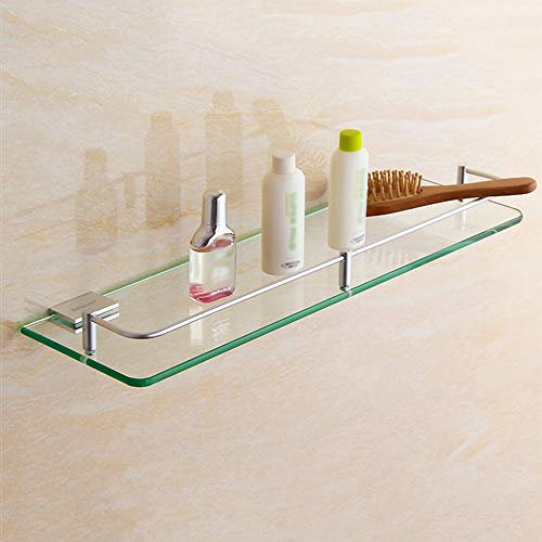 CAFIEDR Badezimmer-Glasregal, Wohnzimmer-Bonsai-Tisch, Küchen-Aufbewahrungsregal, einlagig, transparent, mit Spiegelfront, Kosmetiktisch, Badezimmerregal aus Glas, 35 cm