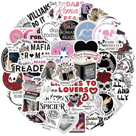 Black Book Stickers, Reading Sticker Dark Rose Bookish Cute Bookish Aesthetic for Kindle Scrapbook Water Bottles Book Laptops