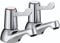 Chrome Lever Basin Taps - Pair of ¼ Turn Lever Taps for Hot and Cold Water, Chrome Brass Pillar Set Faucet for Kitchen and Bathroom