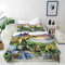 ANHOPE Dinosaurier Bettwäsche Set 2 Teilig Dschungel Tier Dinosaurier Bettbezug 135x200 cm + Kissenbezug 80x80 cm Weich Microfaser Bettbezüge mit Reißverschluss Ganzjahres Bettdeckenbezug Set