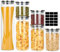 Mozvvco Set di 6 Barattoli Vetro con Coperchio in Acciaio Inox - Barattoli in Vetro per Alimenti - Porta Pasta Biscotti - Barattoli Vetro Ermetici - Barattoli Cucina (1450ml,950ml,700ml,550ml,2x350ml)