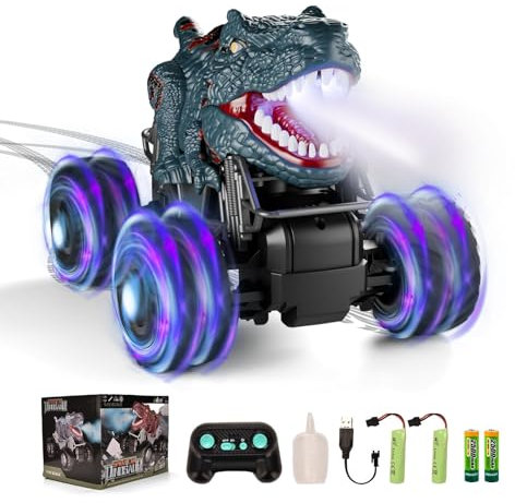 Remote Control Monster Car Age 3+,RC Dinosaur Toys Car for Boys 1:16 All Terrain Remote Control Monster Truck,with Spray Roar LED Lights for Boy Girls Age 3-5-8-12 Halloween for Kids