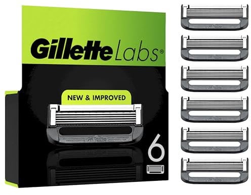 Gillette Labs Rasierklingen für Männer, 6 Original Ersatzklingen, Klingen für Herren Kompatibel mit allen GilletteLabs Rasierern (inkl.Heated Razor)