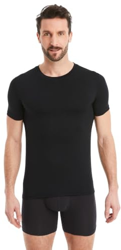 FINN Business Unterhemd Herren Kurzarm mit Rundhals-Ausschnitt | Das perfekte T-Shirt mit rundem Ausschnitt unter Hemd und Anzug - Unterziehshirt Männer aus original Lenzing® Modal Stoff