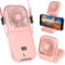 REBUCINA Portable Fan Handheld, USB Rechargeable Fans Electric Hand Fan 180° Folding Desk Desktop Fan, 4 Speeds Mini Fan Handheld with Phone Stand for Travel Holiday Home Office, Pink