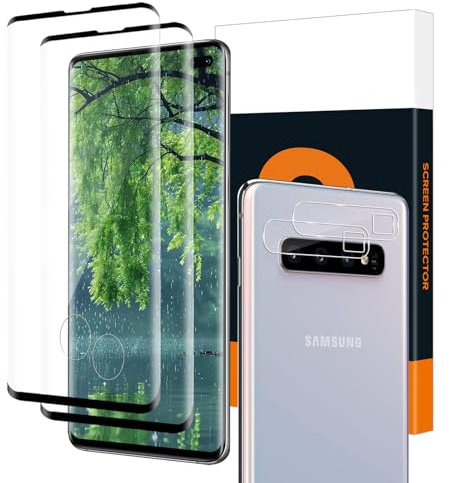 Carantee 2+2 Stück Schutzfolie für Panzerglas für Samsung Galaxy S10 Plus mit Kameraschutz, 3D Bruchsicher Galaxy S10 Plus Panzer Schutz Glas, Ultra Klar Kratzfest Samsung S10 Plus Displayschutzfolie