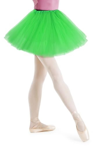 AYBUY Tutu para Mujer Falda de Tul, 1 falda tutú de tul para, Falda de Tul Elástico de 3 Capas para, Adulto Adolescente Tutu Retro 80s Fiesta, Halloween Carnaval Disfraz (Verde)