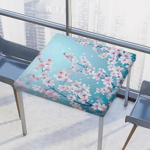 Mexpekil Tovaglia quadrata con fiori di ciliegio, 86 x 86 cm, elastica, impermeabile, per interni ed esterni