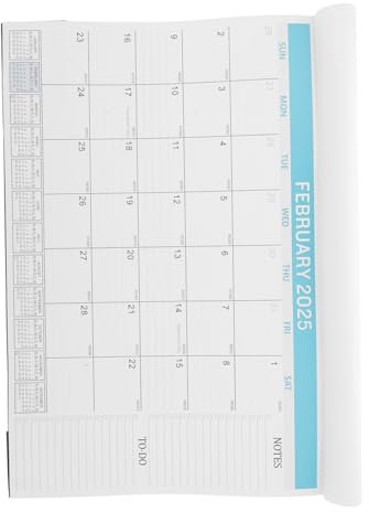 OSALADI Kalender zum Aufhängen an der Wand Papier klein hängend Büro monatlich Weiß Wandkalender beachten Hängekalender für den täglichen Gebrauch Englischer Monatskalender