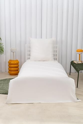 Brielle Bettwäsche aus 100% Baumwolle 155 x 220 cm - Bettwäsche-Set Renforce Weiß, hohe Qualität, weich, einfarbig mit Öko-Tex-Zertifizierung