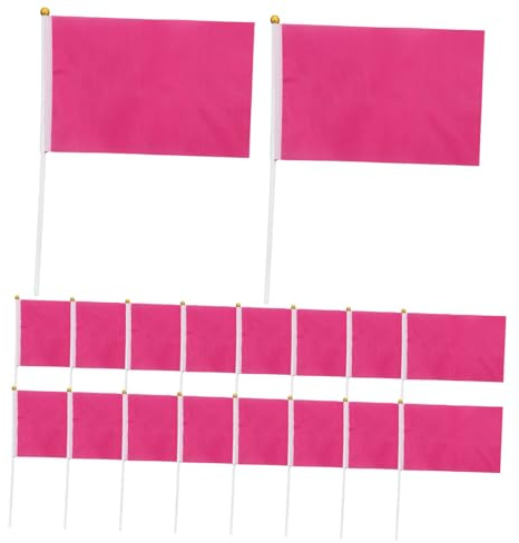 Garneck 100stücke Pinke Handwinken Flaggen Farbige Handflags Praktische Kleine Parade Fahnen Zum Feiern Und Dekorieren