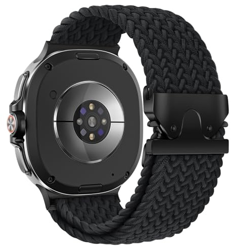 Geflochtenes Armbänder Kompatibel mit Samsung Galaxy Watch 8 Armband 40mm 44mm/8 Classic 46mm (2025), Fallschirmverschluss Elastisches Nylon Sport Band Strap für Galaxy Watch8 /8 Classic Herren Damen