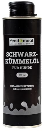 feed&meat Schwarzkümmelöl für Hunde & Katzen 250ml – Barf-Öl, natürliche Unterstützung bei Allergien & Zecken, glänzendes Fell