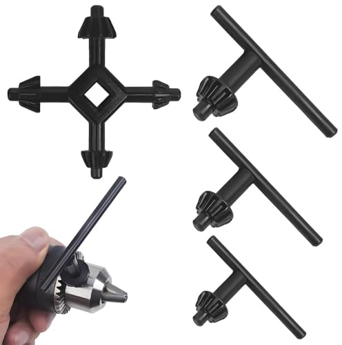 Juego de 4 llaves de metal para taladro 4 en 1, llaves de portabrocas ajustables, portabrocas de trinquete portátil, universal
