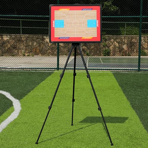 Taktiktafel Fußball, Basketball Taktikboard, mit Dreieckshalterung und Tragbarem Rucksack, Leicht zu Tragen, für den Unterricht(Basketball)