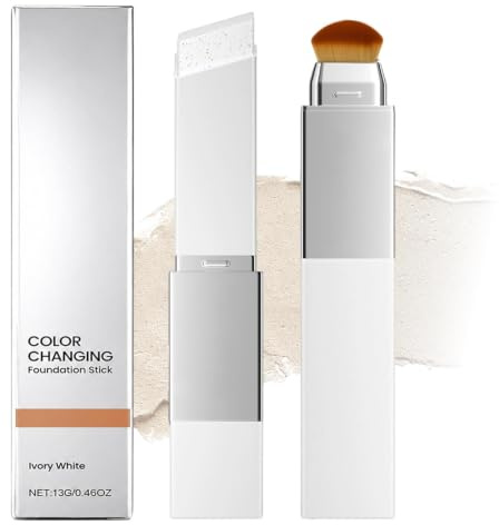 Fond de Teint Coréen Stick Bâton 2 en 1 Pinceau Haute Couvrance | Bâton Crème Correctrice Coréenne Hydratante Légère Résistante à l'Eau et à la Sueur pour Tous Types de Peau (Naturel)