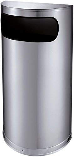 Hygiene-shop Top-Select Halbrunder Abfalleimer mit seitlicher Öffnung 35 Liter aus Edelstahl