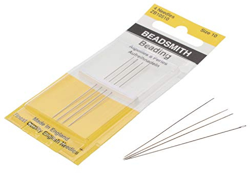 The Beadsmith English Beading Needles, Size 10, 4 Needles per Card | Made in England, Use for Loom Weaving Beadwork, Off-Loom Stitching and Jewelry Making with Seed Beads