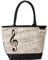 VON LILIENFELD Handtasche Dame Antikes Notenblatt Beige Noten Musik Shopper Maße cm L42 x H30 x T15 Strandtasche Henkeltasche Büro