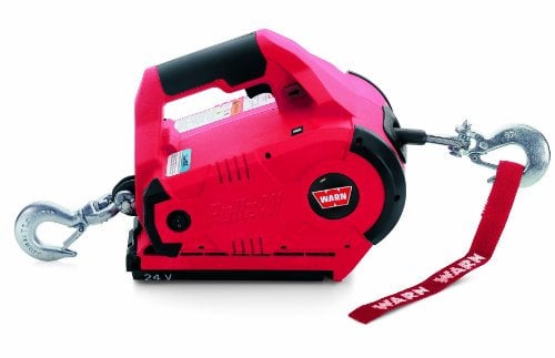 WARN 885030 PullzAll Cordless 24V DC Portable Electric Winch with Steel Cable and 1 Rechargeable Battery Pack: 1/2 Ton (1,000 lb) Pulling Capacity