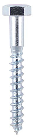 TIMCO BZP Coach Screws - 8 x 50 - Zinc - Bag of 75